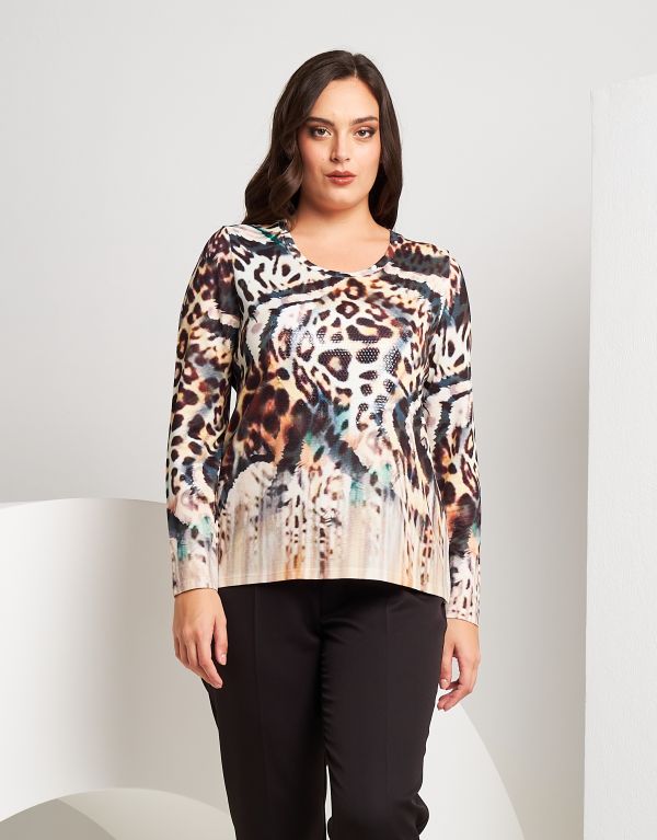 T-shirt animalier con...