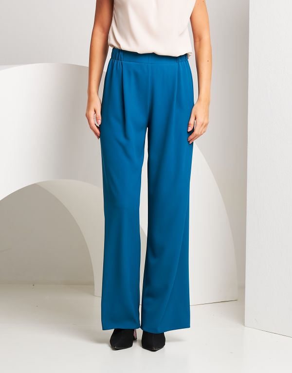 Pantalone gamba larga pavone
