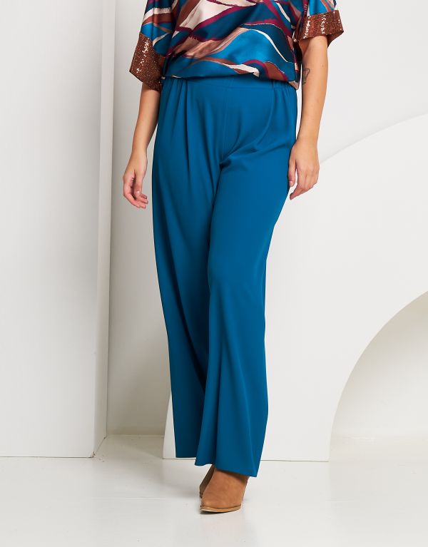 Pantalone gamba larga pavone