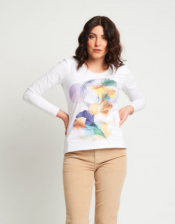 T-shirt in cotone con...