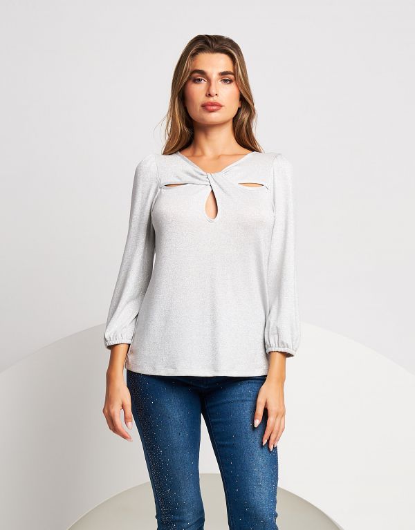 Maglia lurex con gocce e...