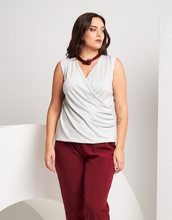 Top incrociato in lurex