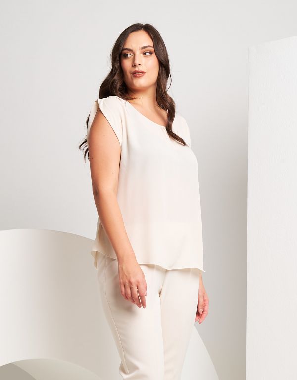 Top in georgette con arriccio