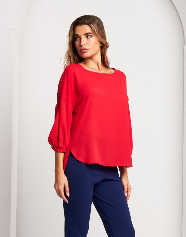 Casacca in georgette rossa