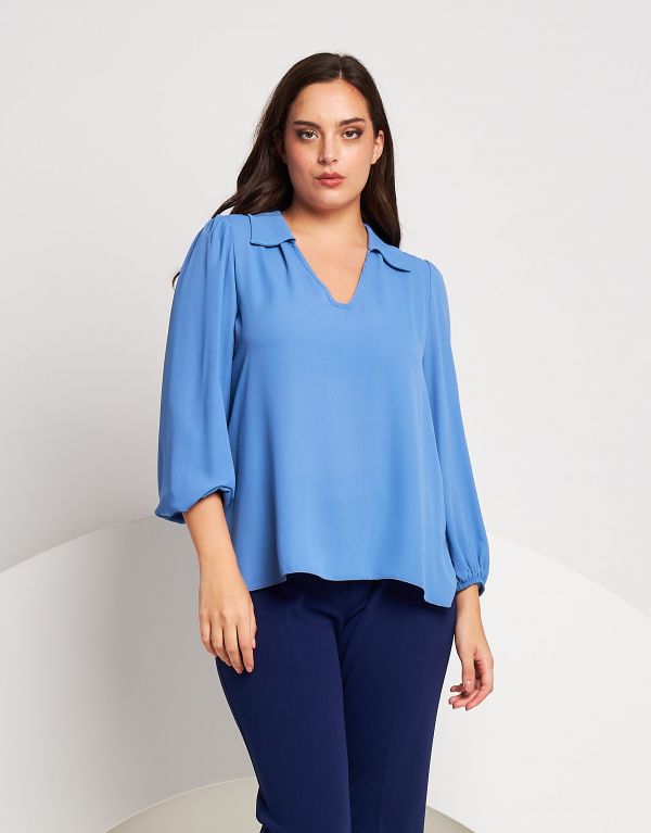 Camicia in georgette azzurra