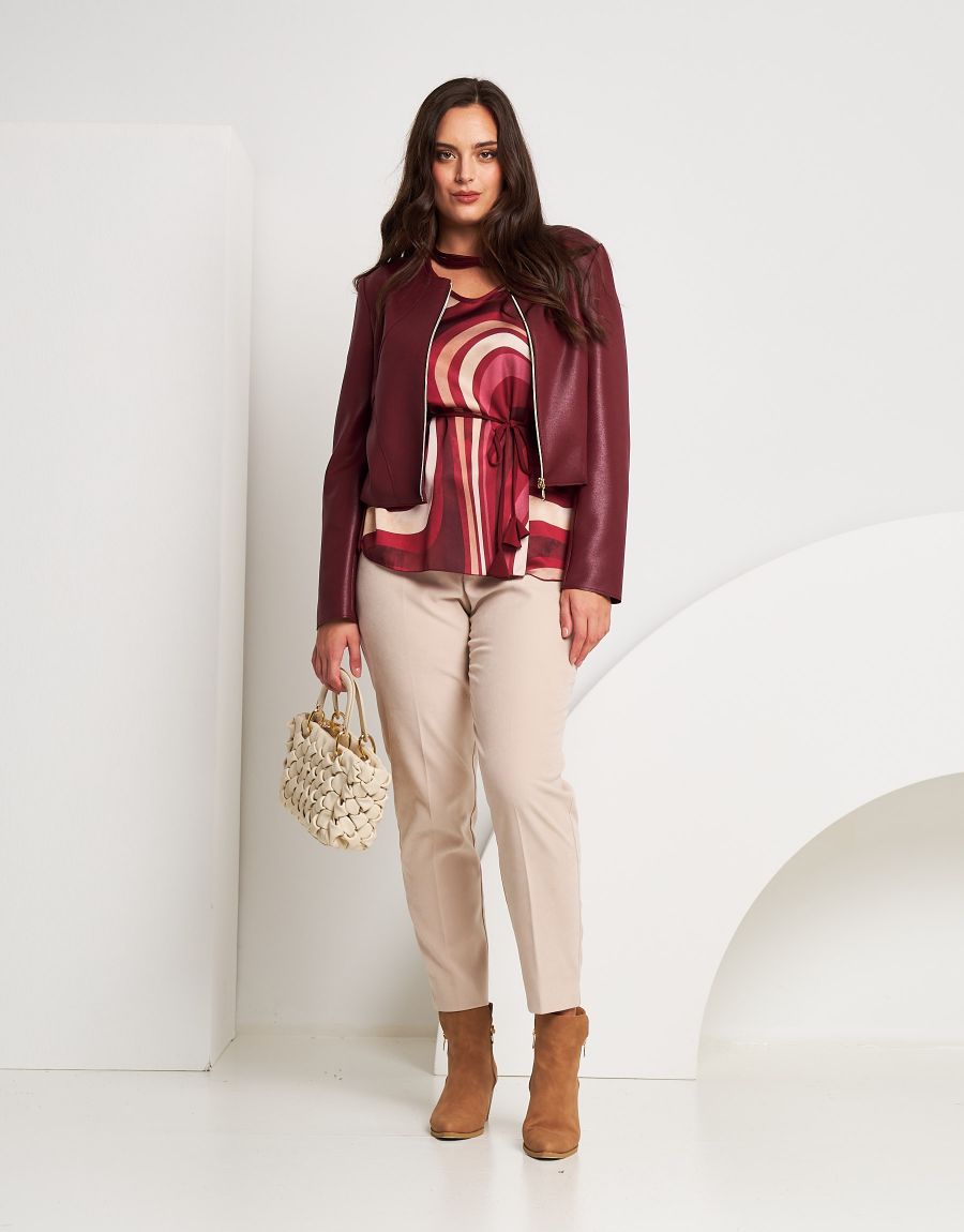 Giubbino in ecopelle con zip