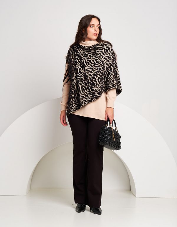 Poncho con pattern animalier