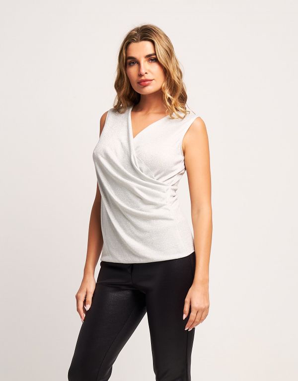 Top incrociato in lurex