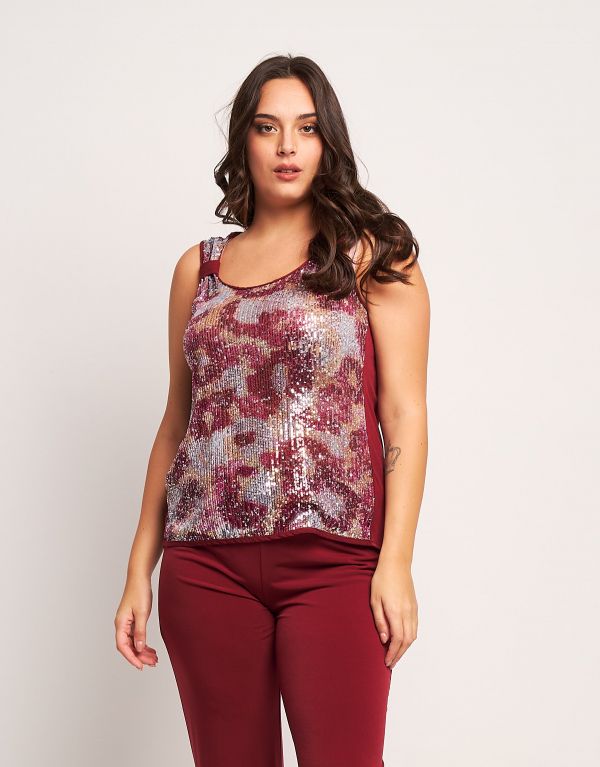 Top con paillettes fantasia