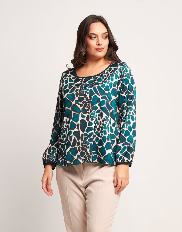 Casacca in raso animalier...