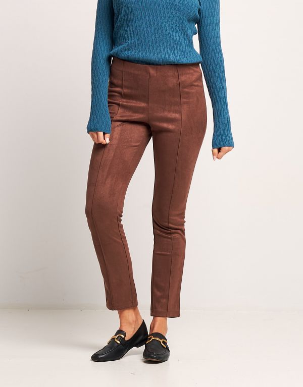 Pantalone in ecosuede con...