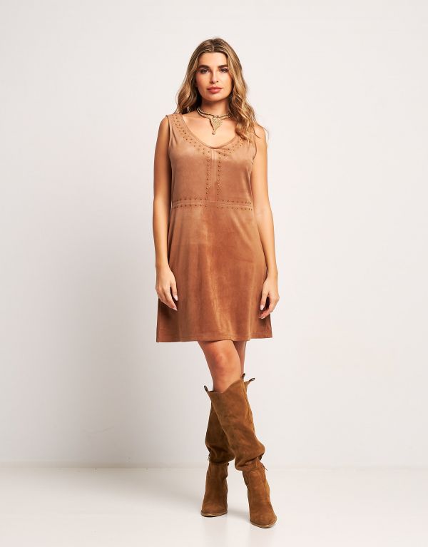 Vestito in ecosuede con...