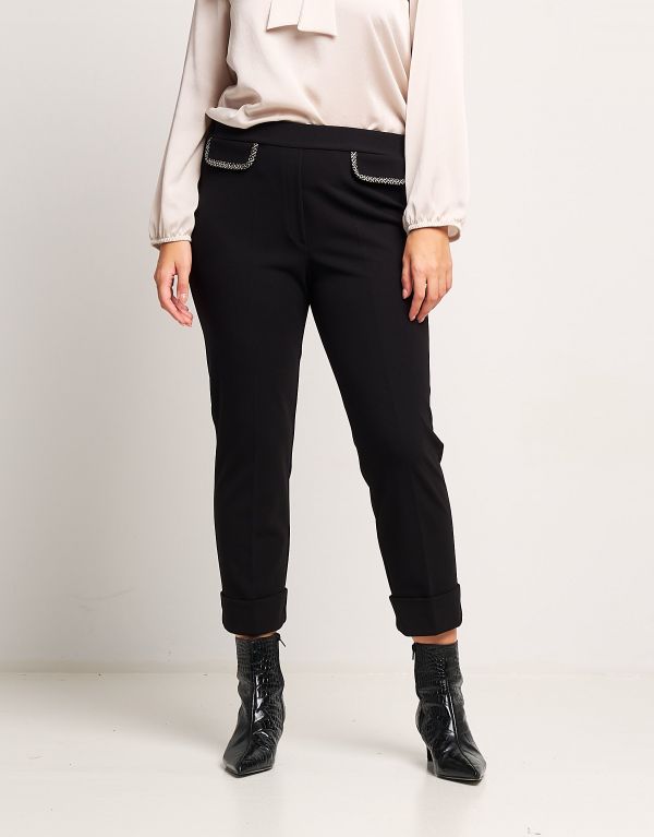 Pantalone con risvolto e...