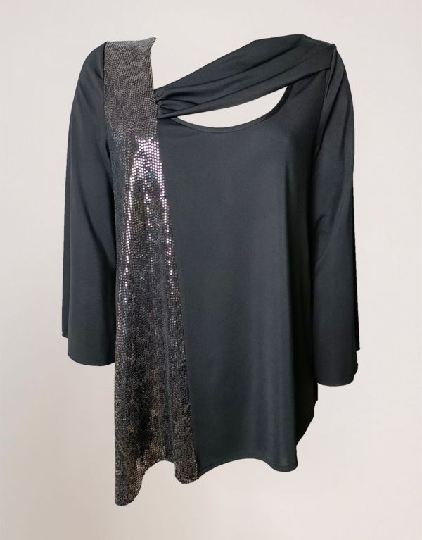 T-shirt asimmetrica con...