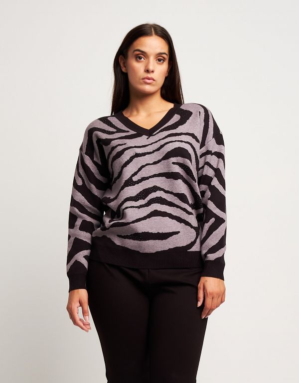 Maglia jacquard animalier