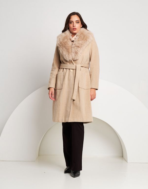 Cappotto lungo con cintura...