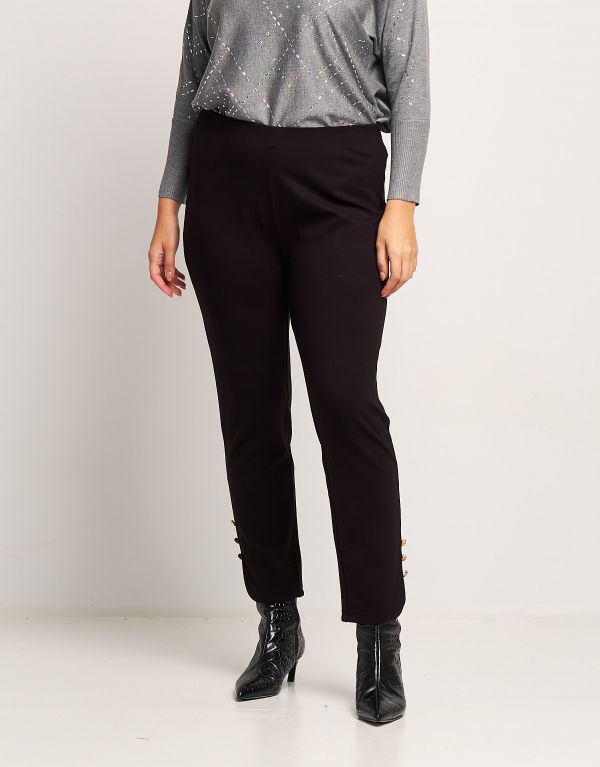 Leggings con bottoni oro