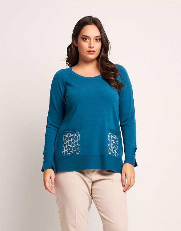 Maglia con strass animalier