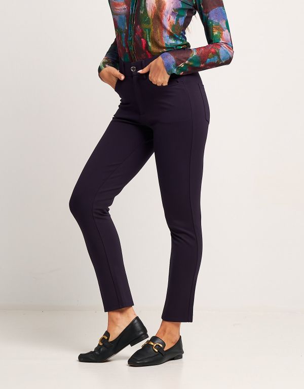 Pantalone basico con zip e...