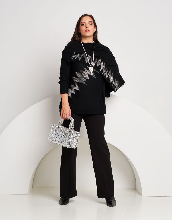 Poncho in maglia con...