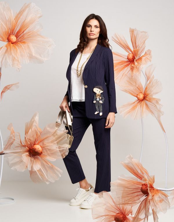 Pantalone gessato con...