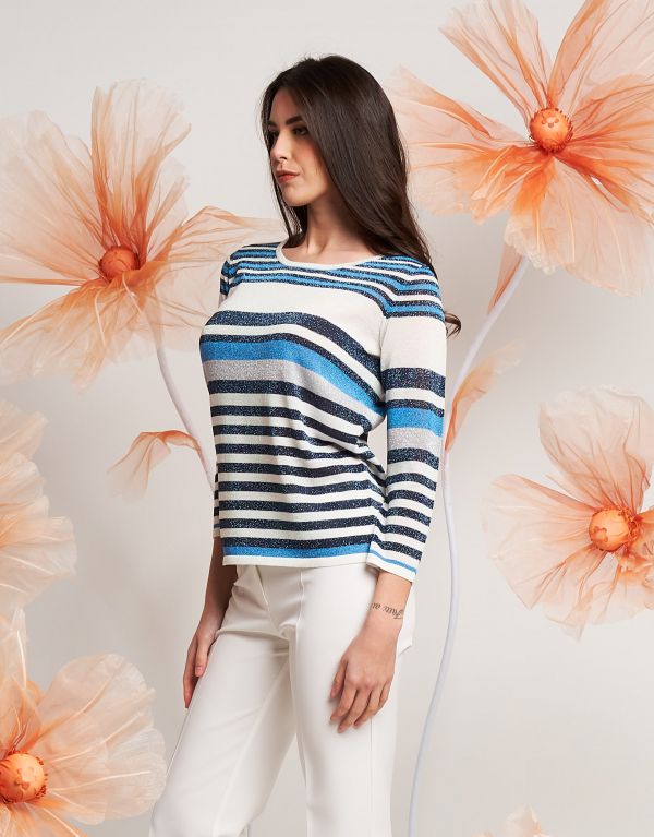 Maglia in lurex jacquard a...