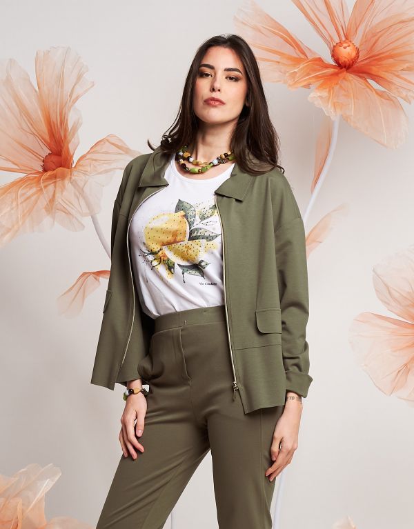 Giacca con zip e pattine