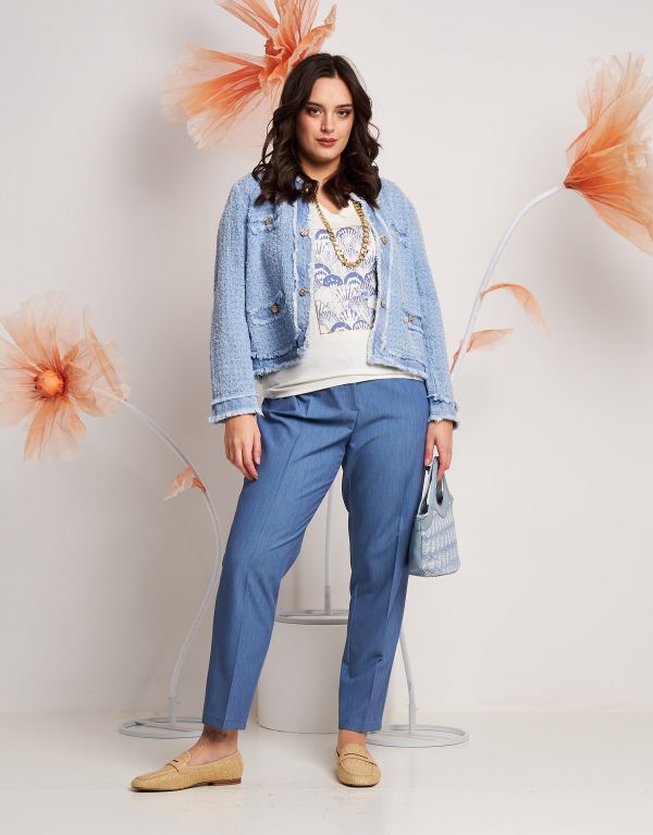 Giacca in jeans effetto bouclé
