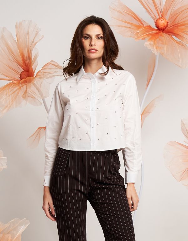 Camicia corta con diamanti