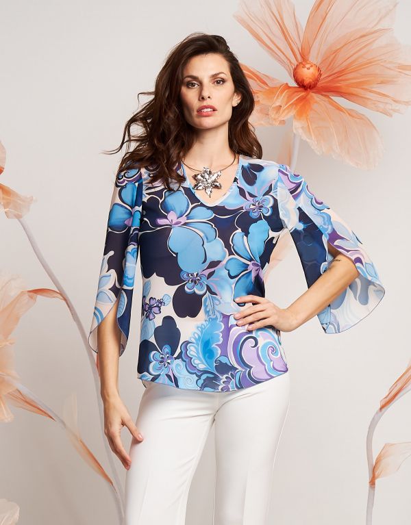 Camicia in georgette fantasia