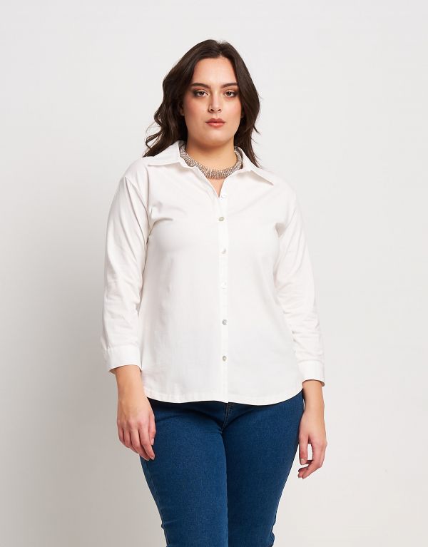 Camicia con bottoni in...