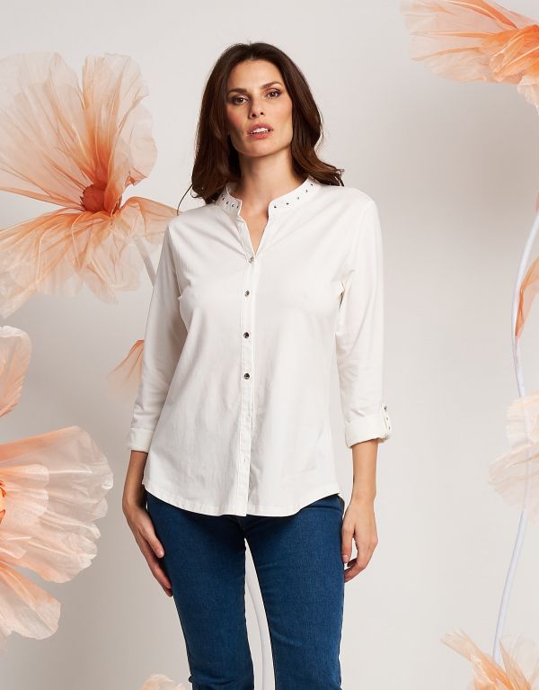 Camicia con borchie sullo...