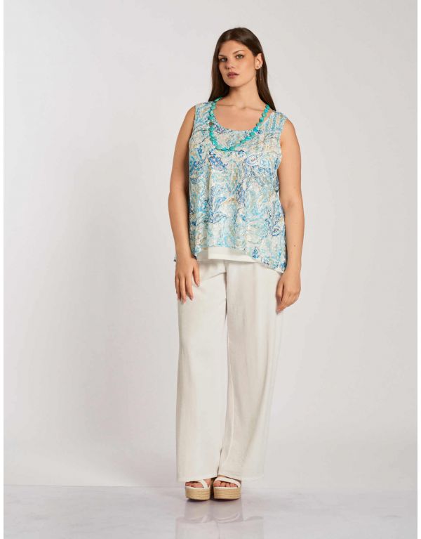 Top in pizzo con fodera e...
