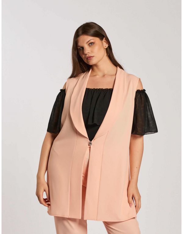 Gilet con scollo a scialle...