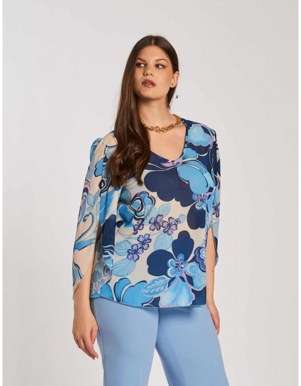 Camicia in georgette fantasia