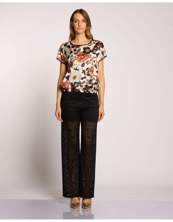 Pantalone in pizzo con...