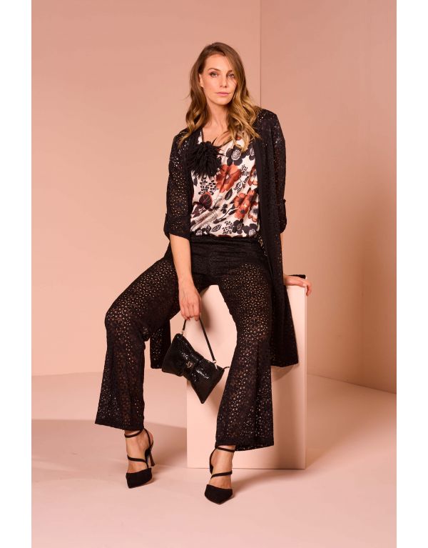 Pantalone in pizzo con...