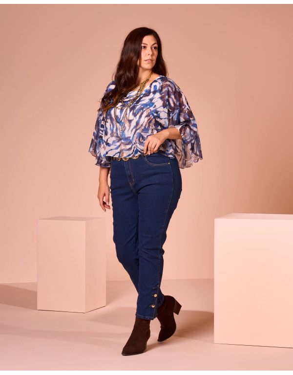 Jeans 5 tasche con bottoni