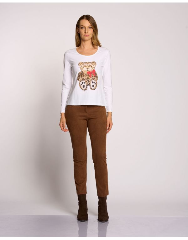 T-shirt con stampa orsetto