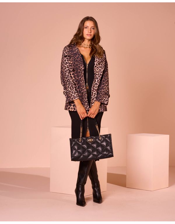 Trench maculato con tasche...