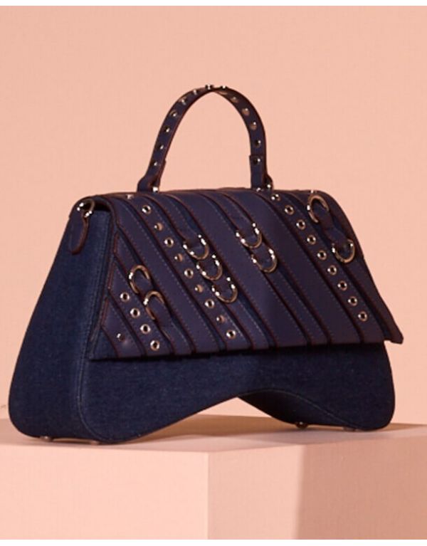 Borsa baguette in jeans