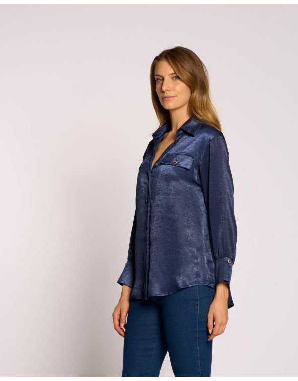 Camicia in raso con...