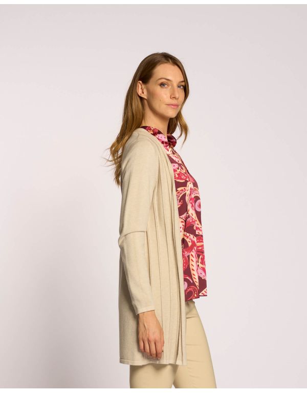 Cardigan lungo con motivo a...