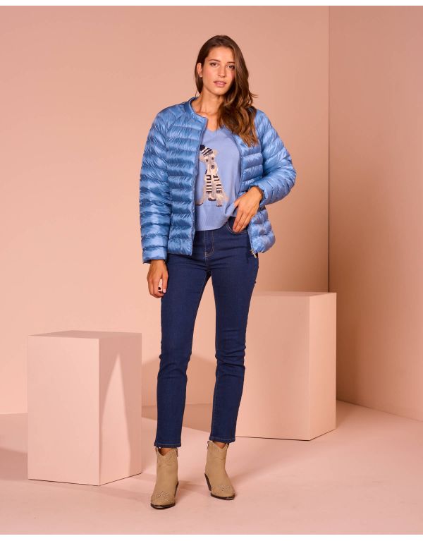 Maglia scollo V con intarsio