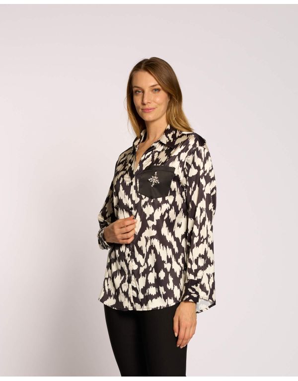 Camicia in raso con...