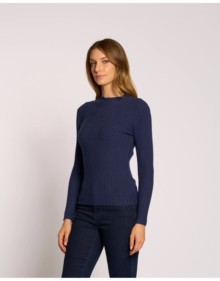 Maglia aderente con motivo a coste