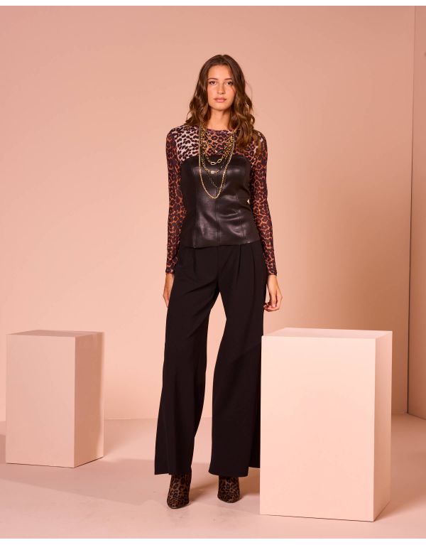 Top bustier in scupa pelle