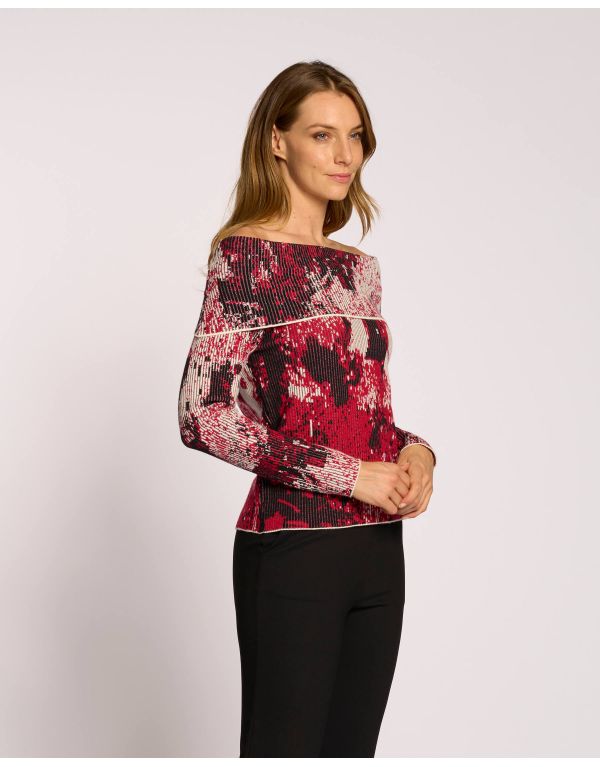 Maglia a coste con spalle...