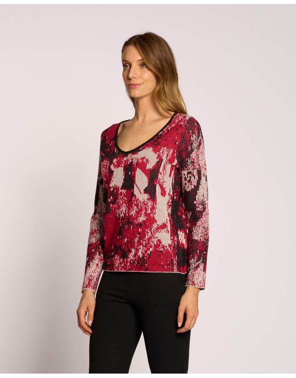 Maglia a coste con scollo a V