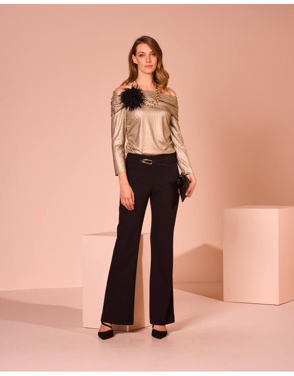 Pantalone a zampetta con...